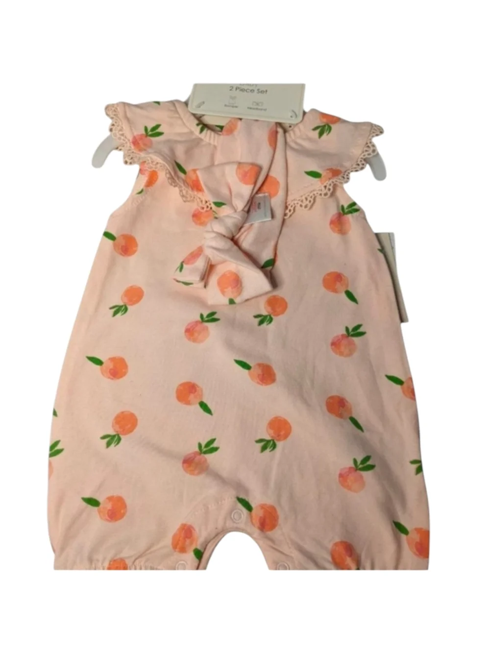 Catherine Malandrino Baby 2 Piece Set Romper & Headba…